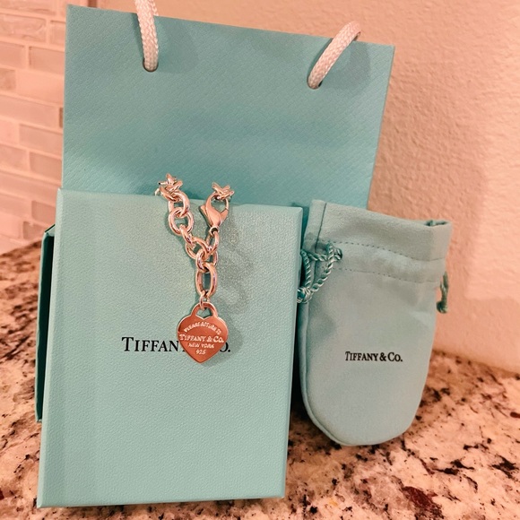 Authentic Tiffany’s Heart Tag Charm Bracelet